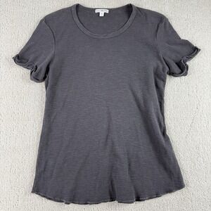 Revolve James Perse Rolled Sleeve Thermal Tee Women's 2 (M) Gray $125